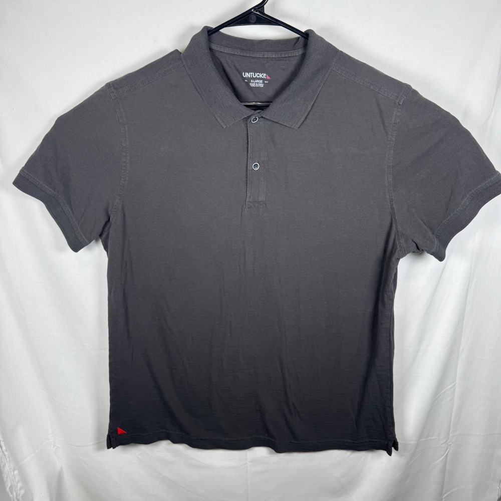 UNTUCKit Polo Shirt Mens XL Gray Short Sleeve Vinuva Cotton Casual